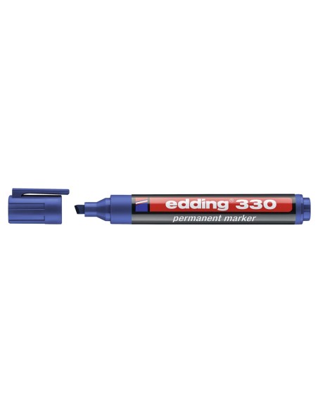 Rotulador edding marcador permanente 330 azul punta biselada 1 5 mm recargable