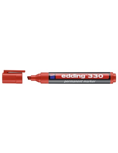 Rotulador edding marcador permanente 330 rojo punta biselada 1 5 mm recargable