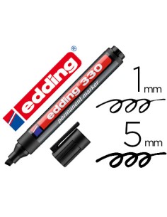 Rotulador edding marcador permanente 330 negro punta biselada 1 5 mm recargable