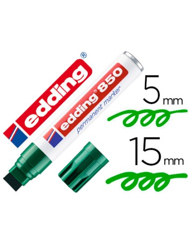 Rotulador edding marcador permanente 850 verde punta biselada 5 15 mm recargable