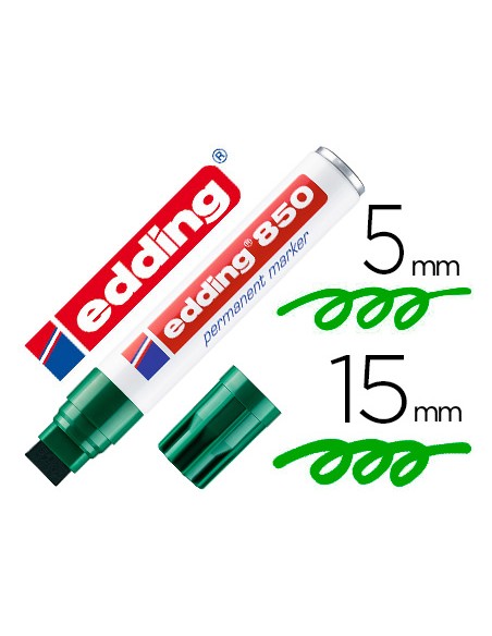 Rotulador edding marcador permanente 850 verde punta biselada 5 15 mm recargable