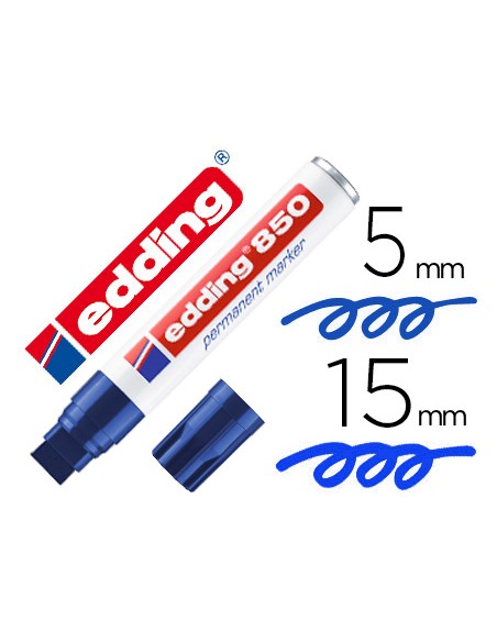 Rotulador edding marcador permanente 850 azul punta biselada 5 15 mm recargable