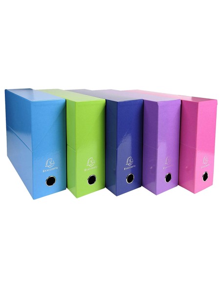 Caja transferencia exacompta iderama din a4 lomo 90 mm colores surtidos