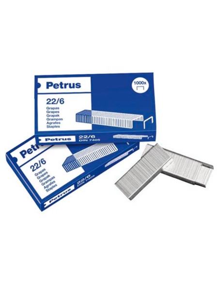 Grapas petrus nº 22 6 galvanizada caja de 1000 unidades