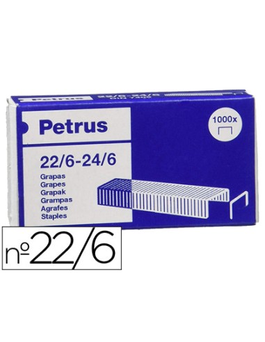 Grapas petrus nº 22 6 galvanizada caja de 1000 unidades