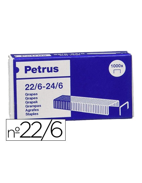 Grapas petrus nº 22 6 galvanizada caja de 1000 unidades
