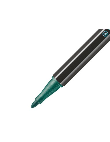 Rotulador stabilo acuarelable pen 68 metalico verde punta gruesa 1mm