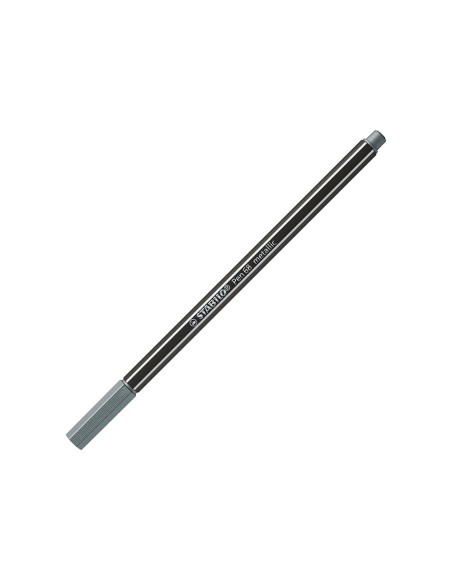 Rotulador stabilo acuarelable pen 68 metalico plata punta gruesa 1mm