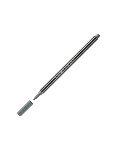 Rotulador stabilo acuarelable pen 68 metalico plata punta gruesa 1mm