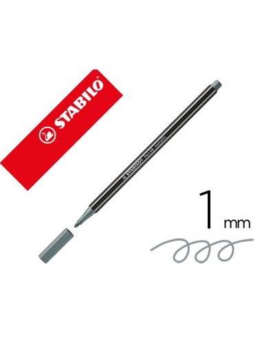 Rotulador stabilo acuarelable pen 68 metalico plata punta gruesa 1mm