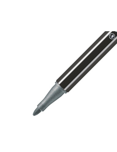 Rotulador stabilo acuarelable pen 68 metalico plata punta gruesa 1mm