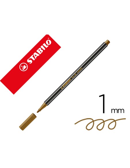 Rotulador stabilo acuarelable pen 68 metalico oro punta gruesa 1mm