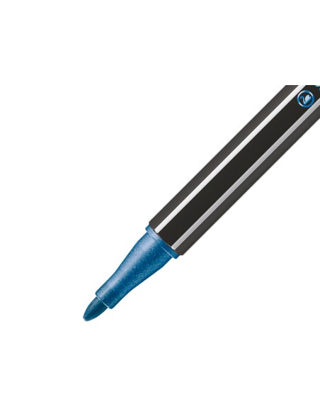 Rotulador stabilo acuarelable pen 68 metalico azul punta gruesa 1mm