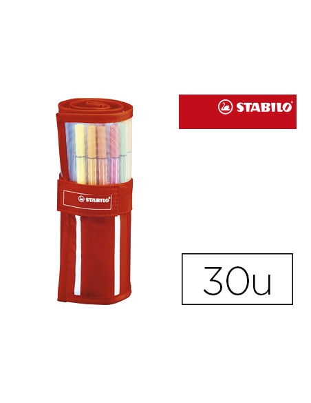 Rotulador stabilo punta de fibra pen 68 estuche rollerset de 30 unidades colores surtidos