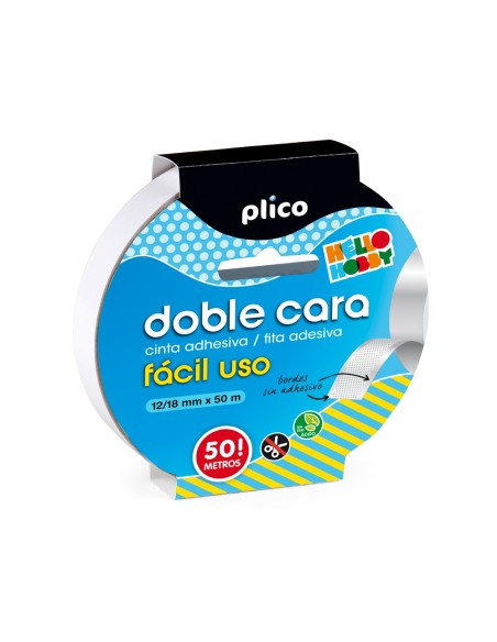 Cinta adhesiva plico doble cara facil uso 50 mt x 12 18 mm