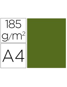 Cartulina guarro din a4 verde safari 185 gr paquete de 50 hojas