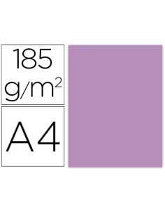 Cartulina guarro din a4 malva 185 gr paquete de 50 hojas