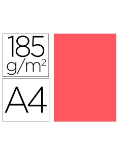 Cartulina guarro din a4 coral 185 gr paquete de 50 hojas