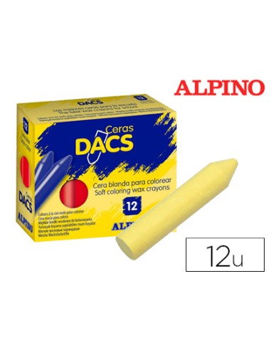 Lapices cera dacs unicolor amarillo claro caja de 12 unidades