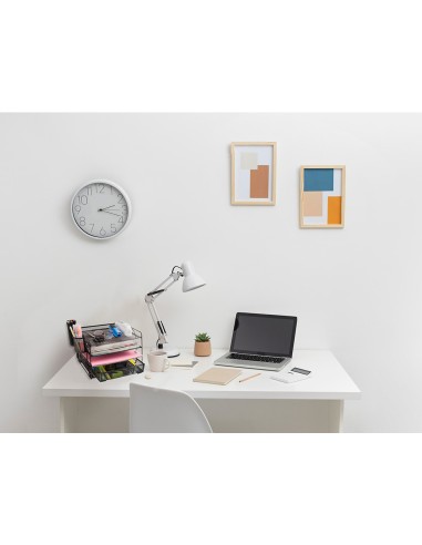 Organizador sobremesa q connect kf17291 bandeja metalica rejilla negra con 6 departamentos 235x183x65 mm