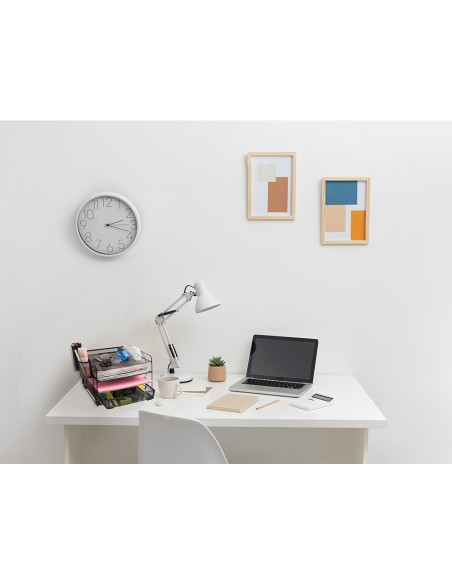 Organizador sobremesa q connect kf17291 bandeja metalica rejilla negra con 6 departamentos 235x183x65 mm