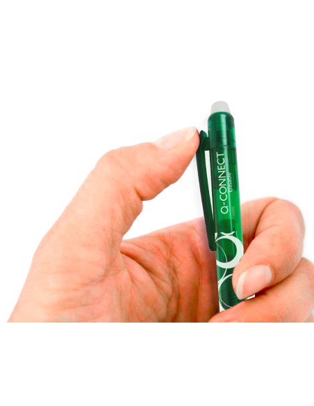 Boligrafo q connect retractil borrable 07 mm color verde