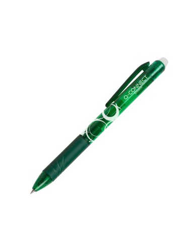 Boligrafo q connect retractil borrable 07 mm color verde
