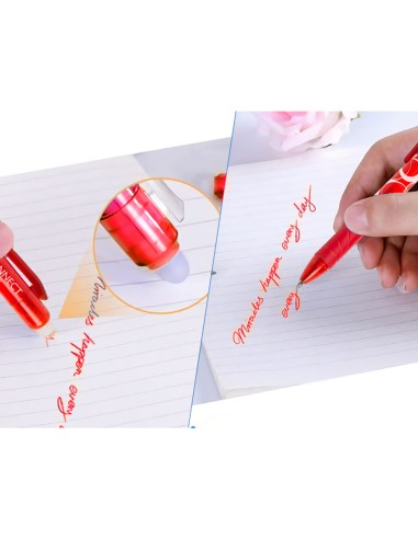 Boligrafo q connect retractil borrable 07 mm color rojo