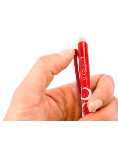 Boligrafo q connect retractil borrable 07 mm color rojo
