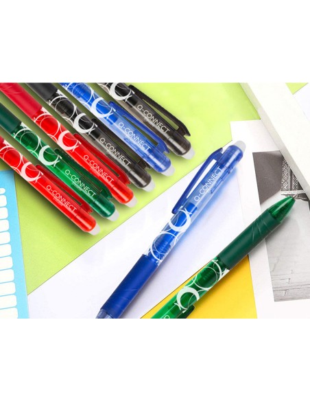 Boligrafo q connect retractil borrable 07 mm color azul