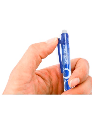Boligrafo q connect retractil borrable 07 mm color azul