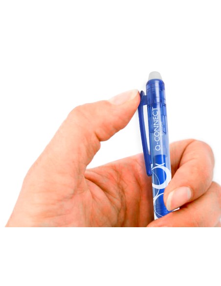 Boligrafo q connect retractil borrable 07 mm color azul