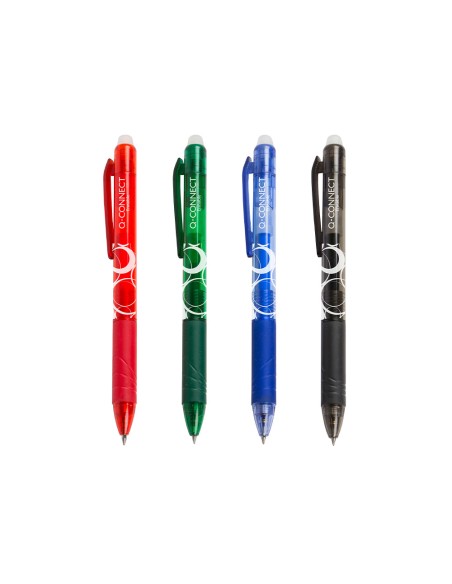 Boligrafo q connect retractil borrable 07 mm color negro