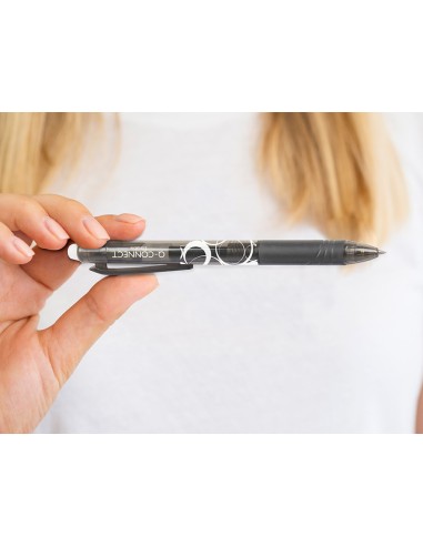 Boligrafo q connect retractil borrable 07 mm color negro