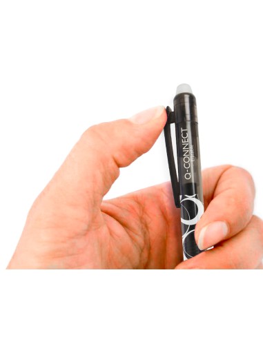 Boligrafo q connect retractil borrable 07 mm color negro