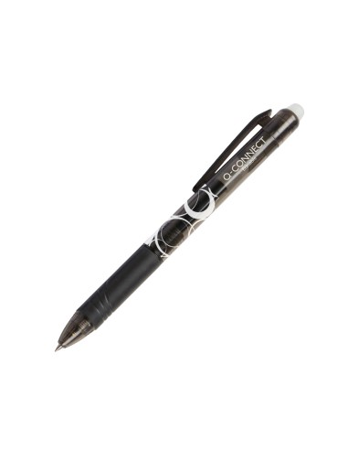 Boligrafo q connect retractil borrable 07 mm color negro