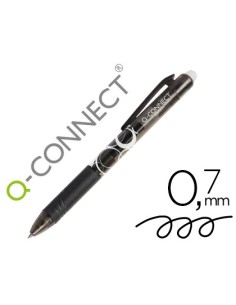 Boligrafo q connect retractil borrable 07 mm color negro