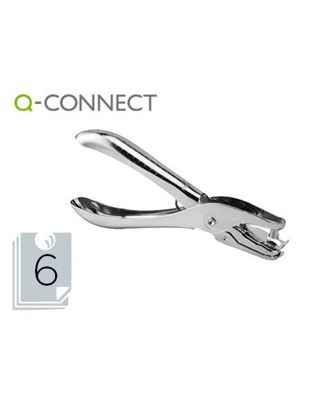 Taladrador q connect kf18765 de tenaza metalico cromado 1 taladro abertura 6 mm capacidad 6 hojas Taladrador q connect kf18765 de tenaza metalico cromado 1 taladro abertura 6 mm capacidad 6 hojas