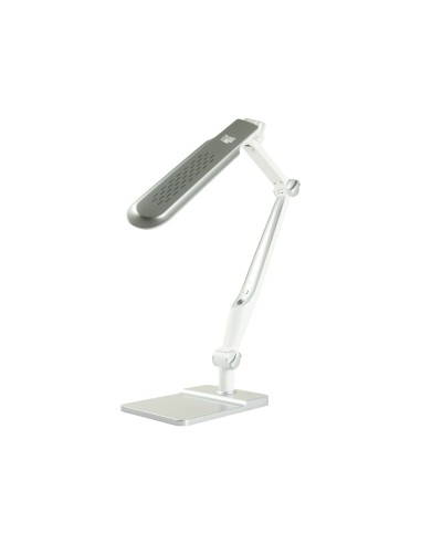 Lampara de oficina q connect sobremesa profesional abs 32 leds 9 w interruptor sensor 3 niveles color cromado