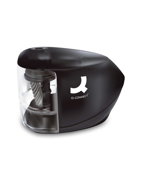 Sacapuntas q connect kf 18571 electrico de sobremesa adaptador pilas aa afila muela diametros 65 a 8 mm