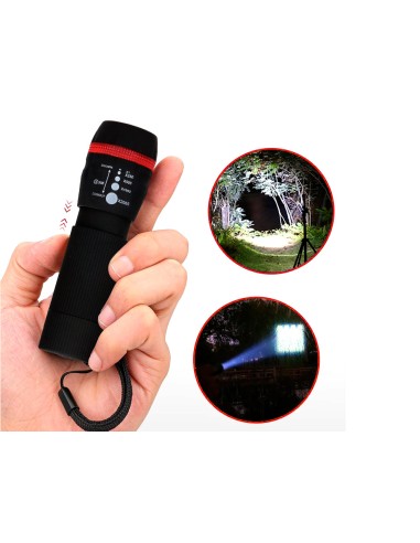 Linterna q connect kf18749 plastico con zoom 1w modo alumbrado encendido apagado incluye 3 pilas aaa