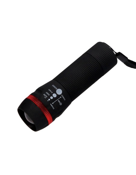 Linterna q connect kf18749 plastico con zoom 1w modo alumbrado encendido apagado incluye 3 pilas aaa