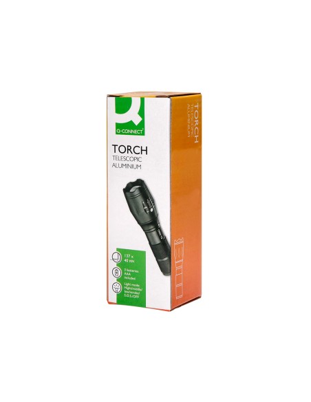 Linterna q connect telescopica aluminio 5w modo alumbrado alto medio bajo estroboscopio sosapagado 3 pilas aaa