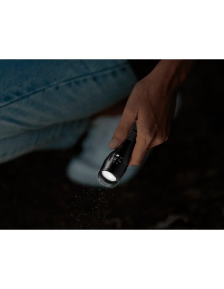 Linterna q connect telescopica aluminio 5w modo alumbrado alto medio bajo estroboscopio sosapagado 3 pilas aaa