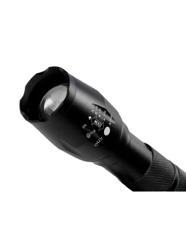 Linterna q connect telescopica aluminio 5w modo alumbrado alto medio bajo estroboscopio sosapagado 3 pilas aaa