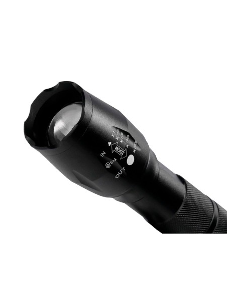 Linterna q connect telescopica aluminio 5w modo alumbrado alto medio bajo estroboscopio sosapagado 3 pilas aaa