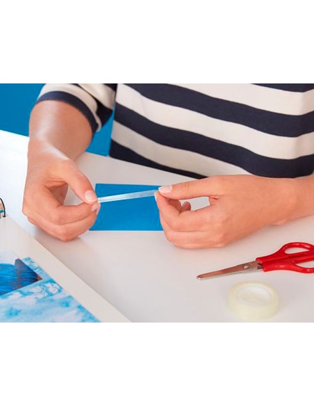 Cinta adhesiva q connect invisible 75 mt x 19 mm con portarrollo en blister