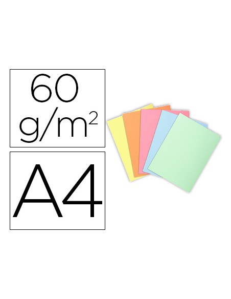 Subcarpeta cartulina exacompta din a4 paquete de 100 unidades colores pastel surtidos 60 g m2