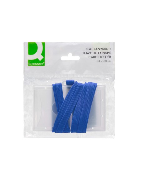 Identificador q connect kf17112 con cordon plano azul y apertura lateral 94x60 mm