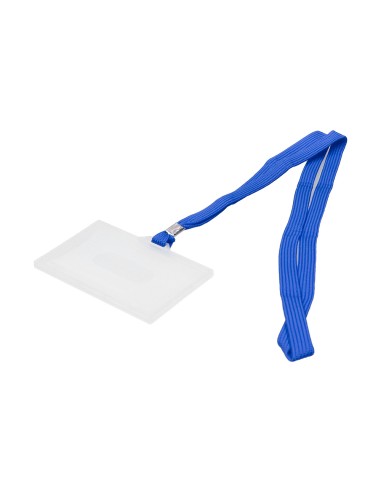 Identificador q connect kf17112 con cordon plano azul y apertura lateral 94x60 mm